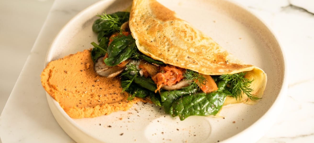 Delicious omelette with vegetables